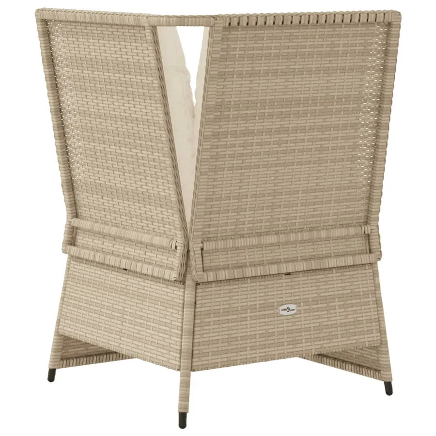 Canapé d'angle de jardin avec coussins beige résine tressée - 6