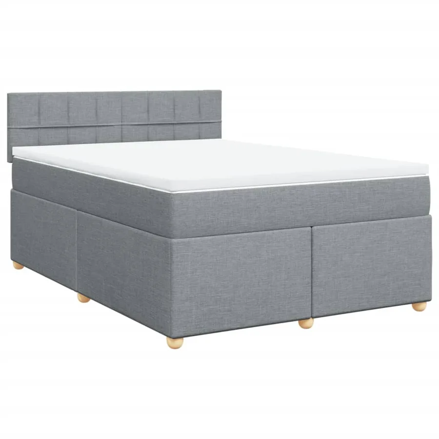 Sommier à lattes de lit avec matelas Gris clair 140x200cm Tissu - 2