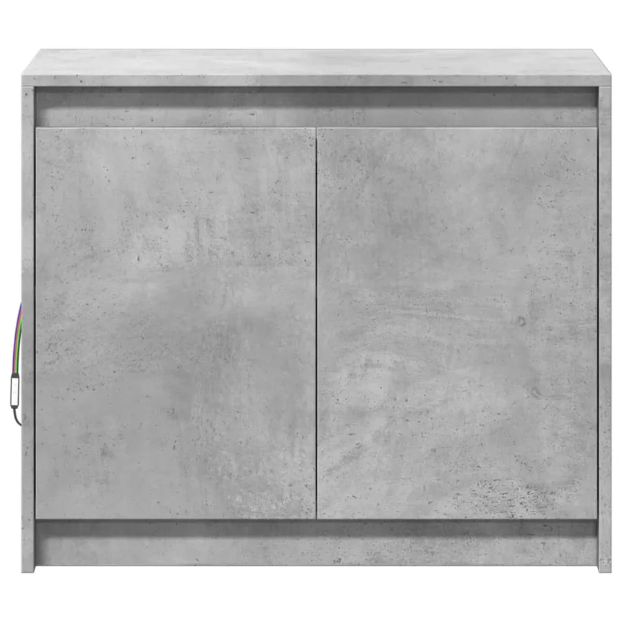 Buffet avec LED gris béton 72x34x61 cm bois d'ingénierie - 6