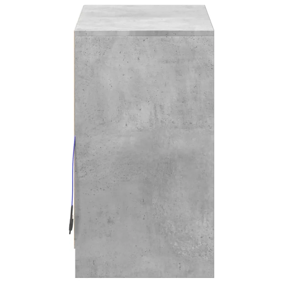 Buffet avec LED gris béton 72x34x61 cm bois d'ingénierie - 8