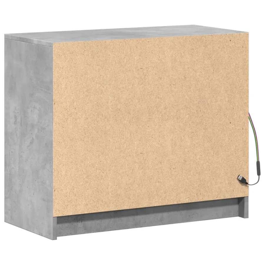 Buffet avec LED gris béton 72x34x61 cm bois d'ingénierie - 9
