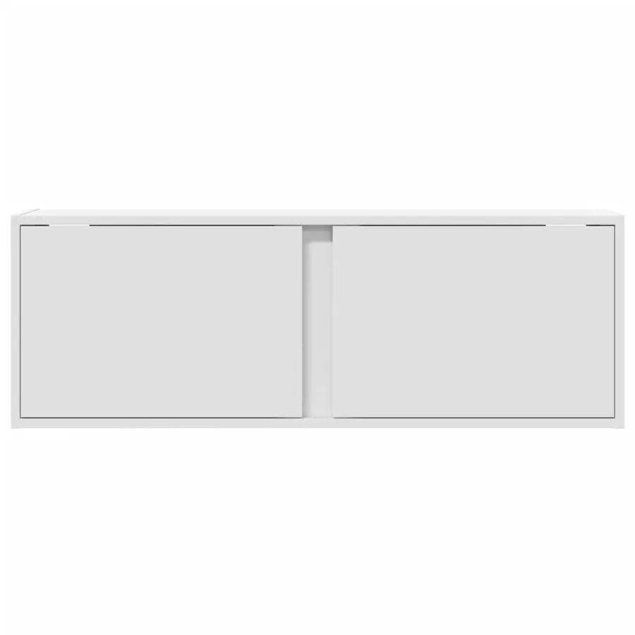 Meuble TV mural avec lumières LED blanc 100x31x35 cm - 6