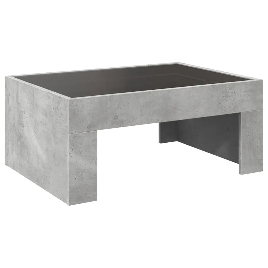 Table basse avec LED infini gris béton 70x50x30 cm - 8