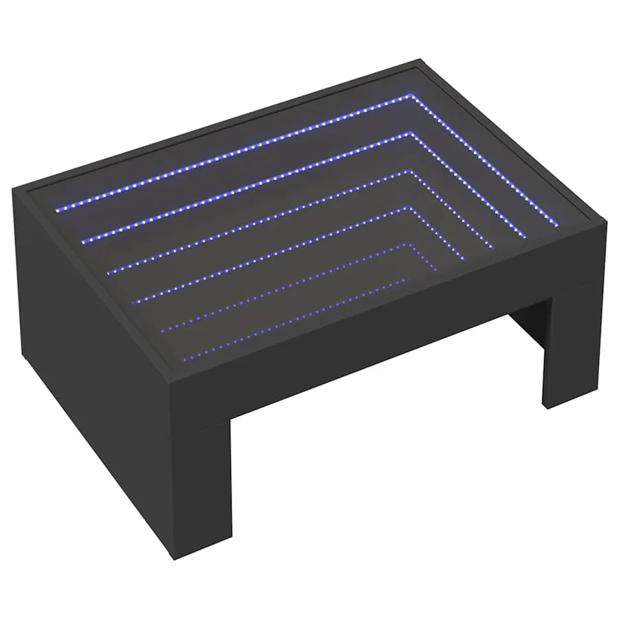Table basse avec LED infini noir 70x50x30 cm - 3