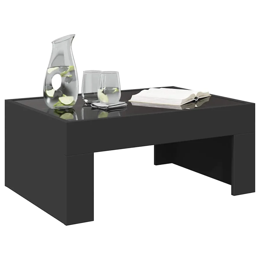 Table basse avec LED infini noir 70x50x30 cm - 5