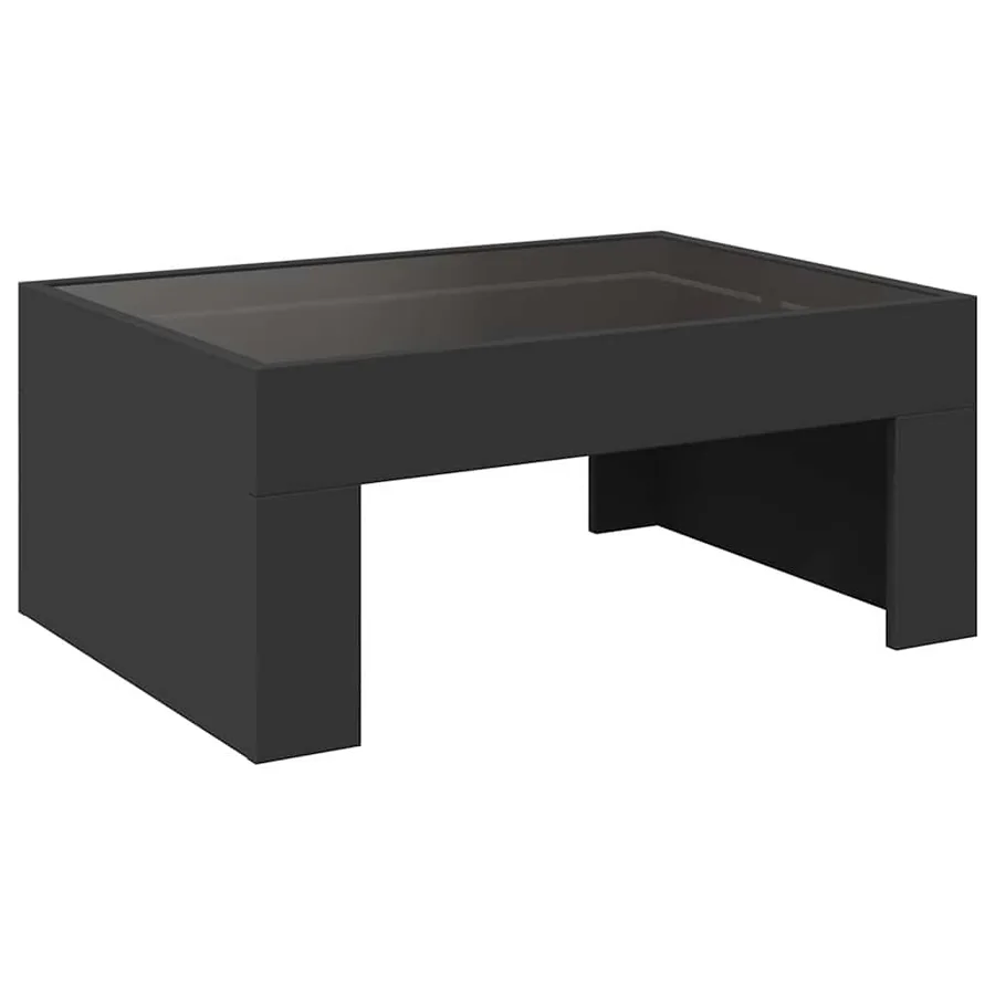 Table basse avec LED infini noir 70x50x30 cm - 8
