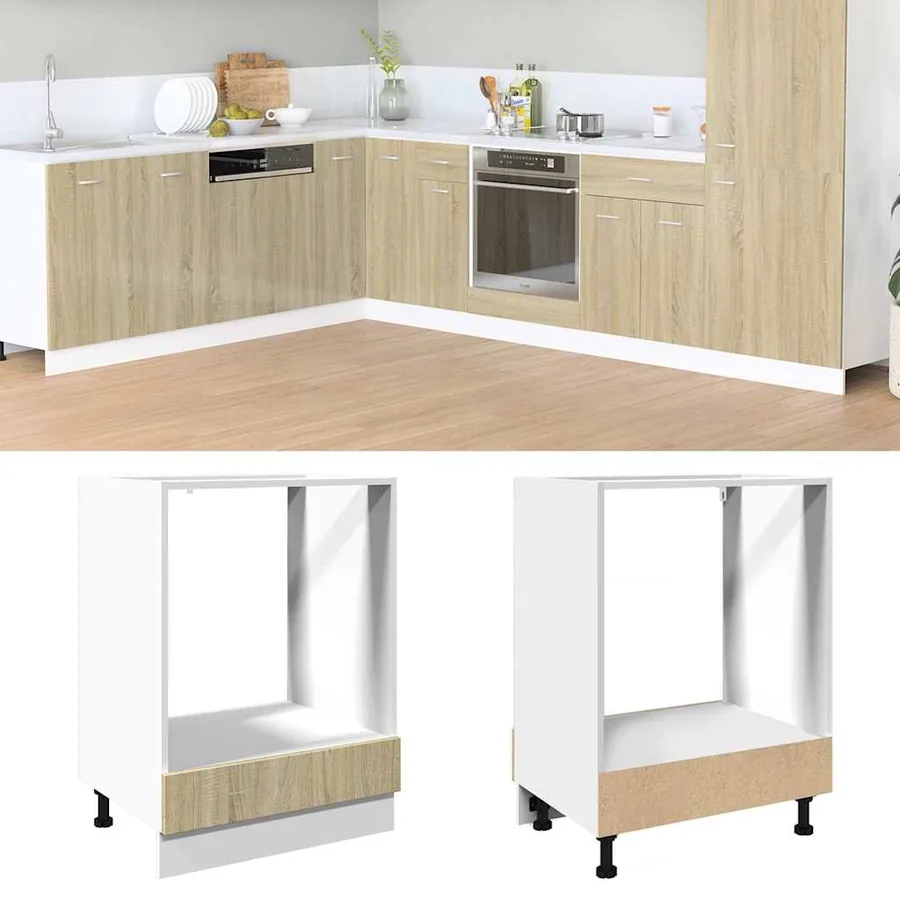 Armoire à four Chêne sonoma 60x46x81,5 cm Aggloméré