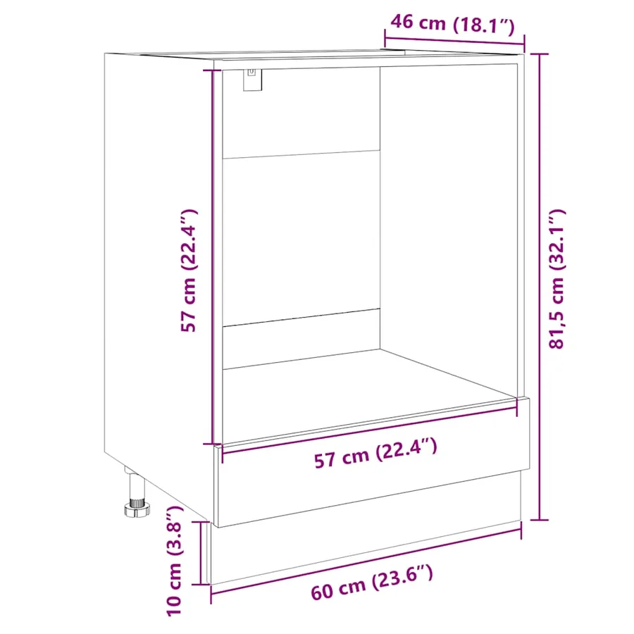 Armoire à four Chêne sonoma 60x46x81,5 cm Aggloméré - 12