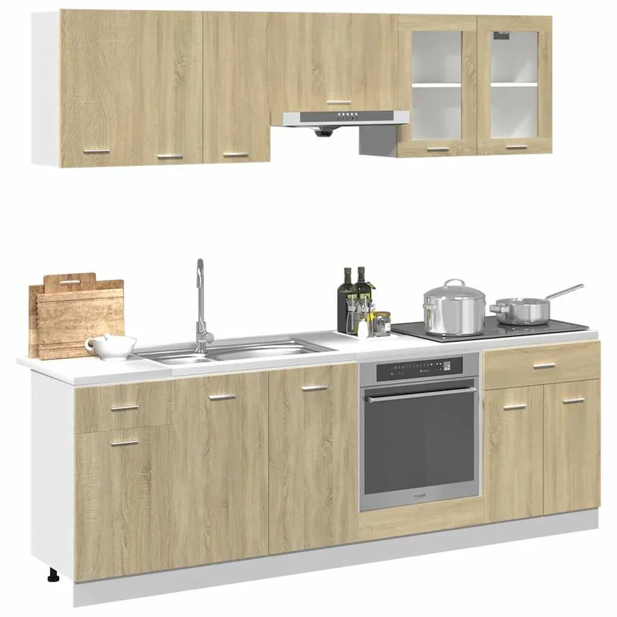 Ensemble de 8 meubles de cuisine "Lyon" en chêne Sonoma - 3