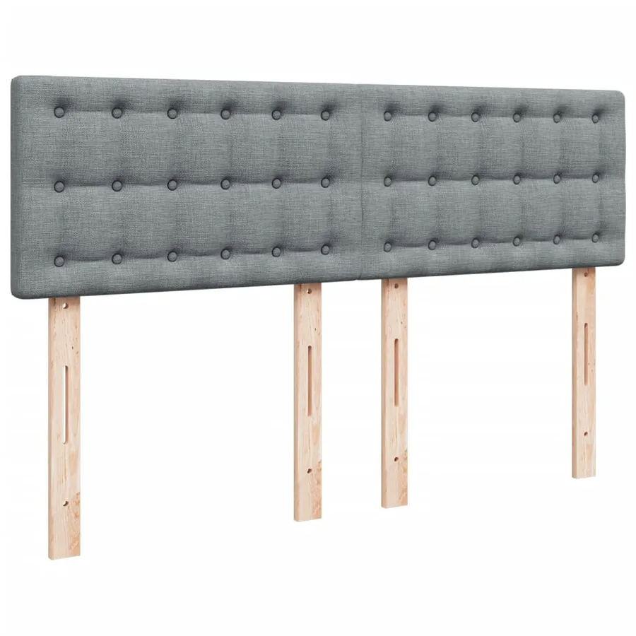 Sommier à lattes de lit avec matelas Gris clair 140x200cm Tissu - 10