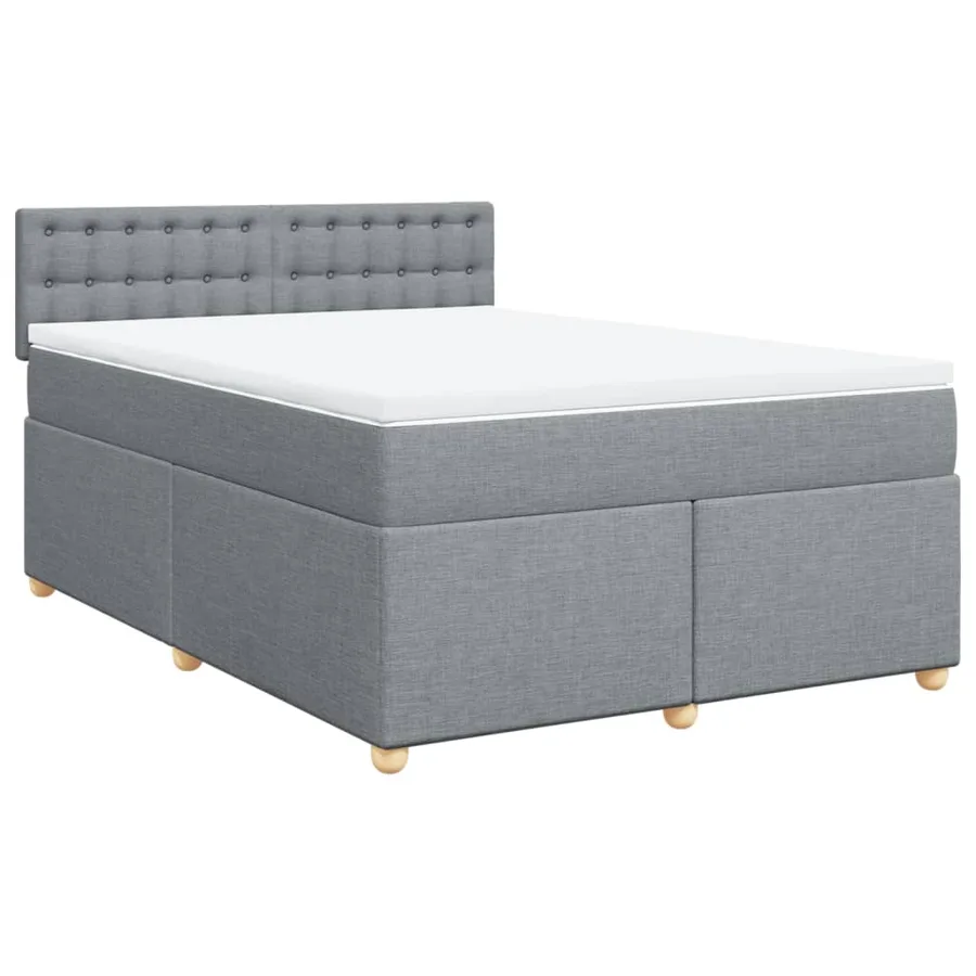 Sommier à lattes de lit avec matelas Gris clair 140x200cm Tissu - 2