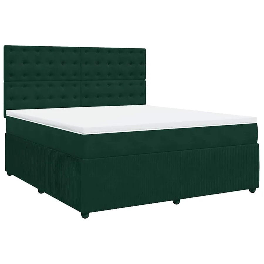 Sommier à lattes de lit et matelas Vert foncé 180x200cm Velours - 2