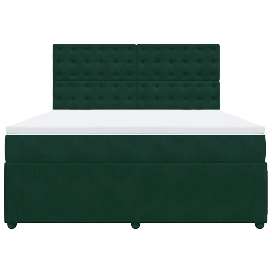 Sommier à lattes de lit et matelas Vert foncé 180x200cm Velours - 4