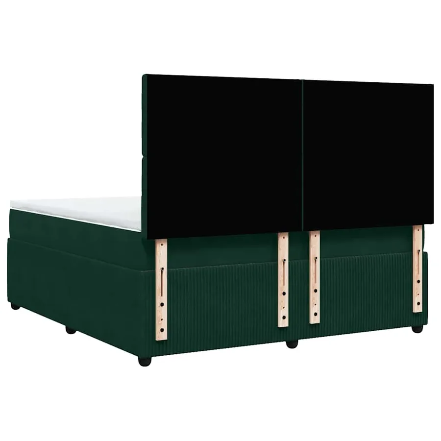 Sommier à lattes de lit et matelas Vert foncé 180x200cm Velours - 6