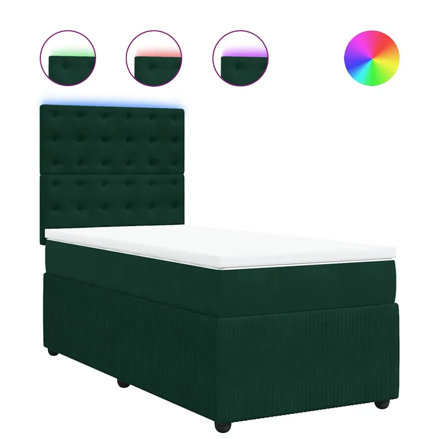 Sommier à lattes de lit avec matelas Vert foncé 90x200 cm - 2