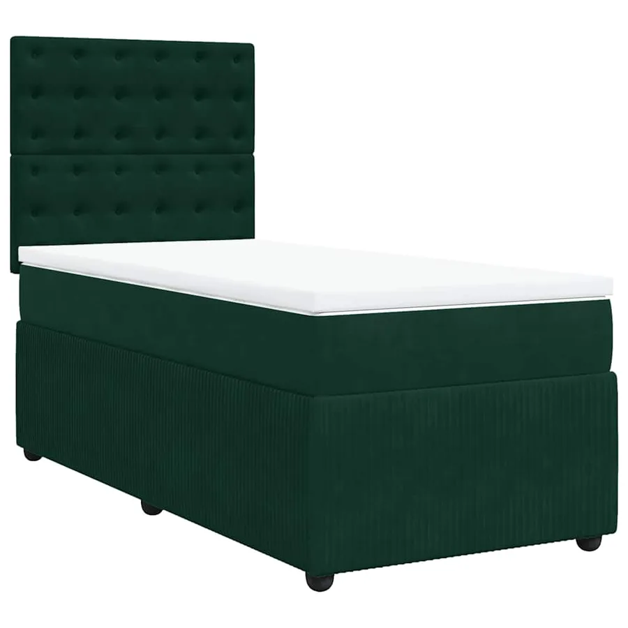 Sommier à lattes de lit avec matelas Vert foncé 90x200 cm - 3