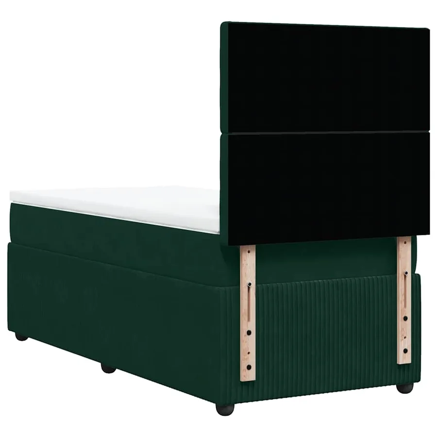 Sommier à lattes de lit avec matelas Vert foncé 90x200 cm - 8