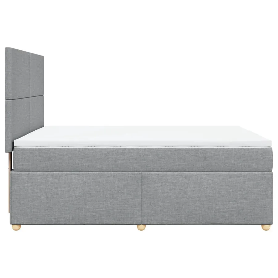 Sommier à lattes de lit avec matelas Gris clair 140x200cm Tissu - 5