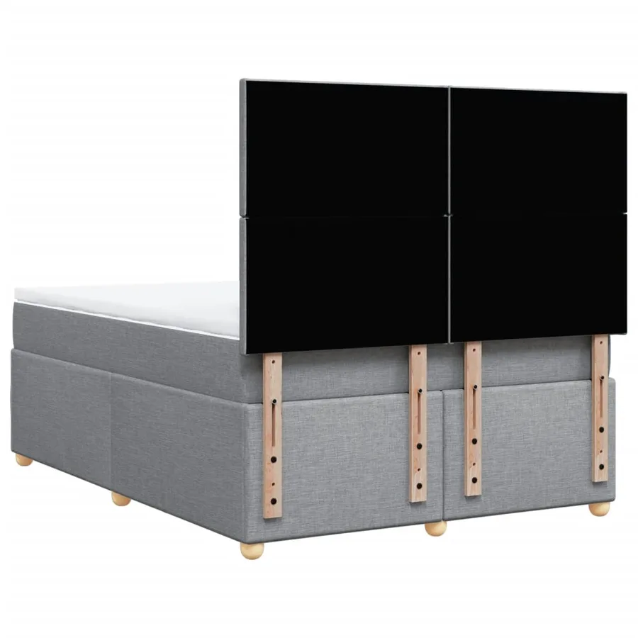 Sommier à lattes de lit avec matelas Gris clair 140x200cm Tissu - 6