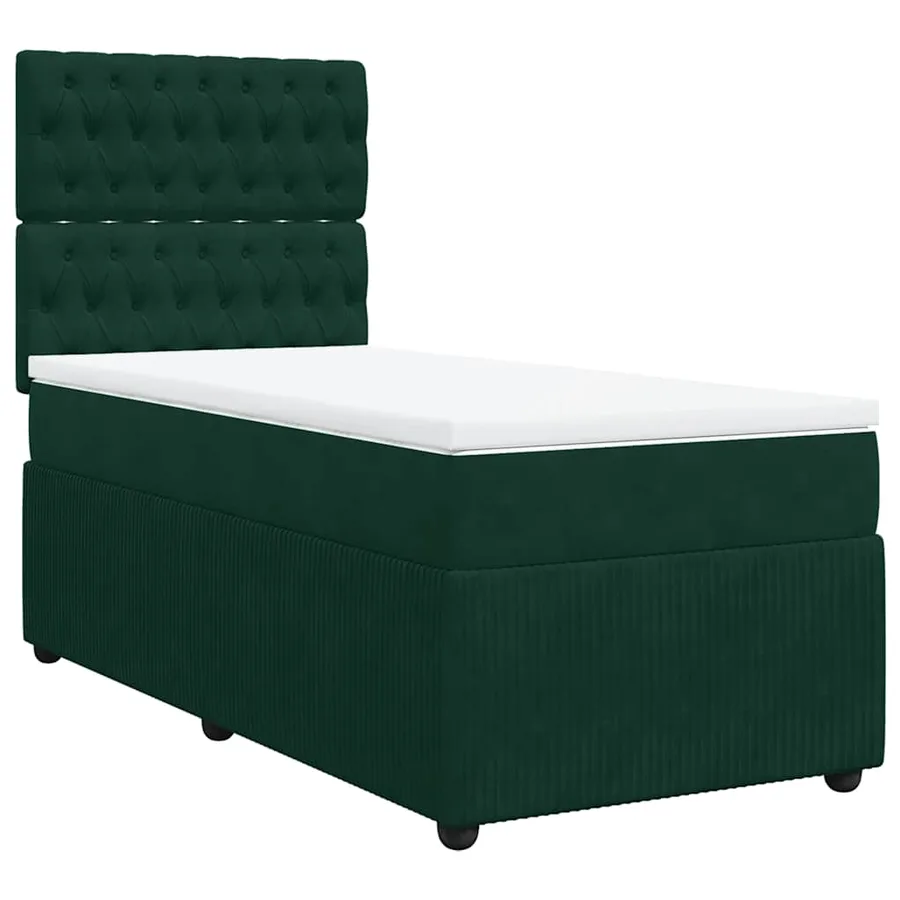 Sommier à lattes de lit avec matelas Vert foncé 90x200 cm - 3