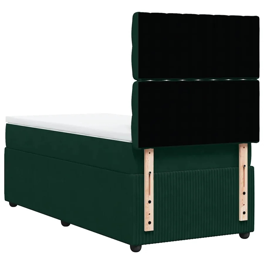 Sommier à lattes de lit avec matelas Vert foncé 90x200 cm - 8