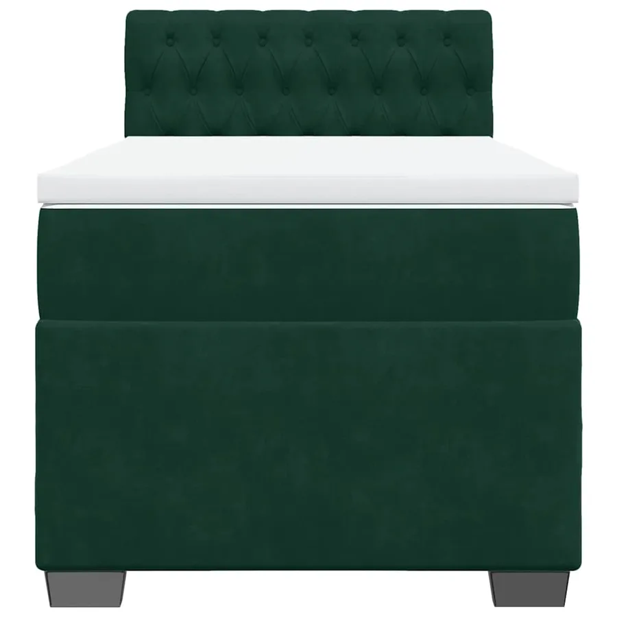 Sommier à lattes de lit avec matelas Vert foncé 90x200 cm - 4