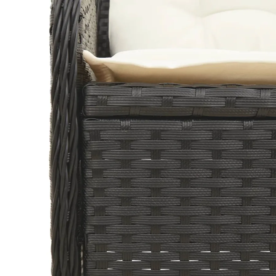 Salon de jardin 6 pcs avec coussins Noir Résine tressée - 11