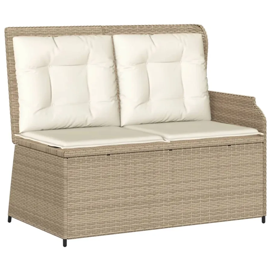 Salon de jardin avec coussins 7 pcs beige résine tressée - 4