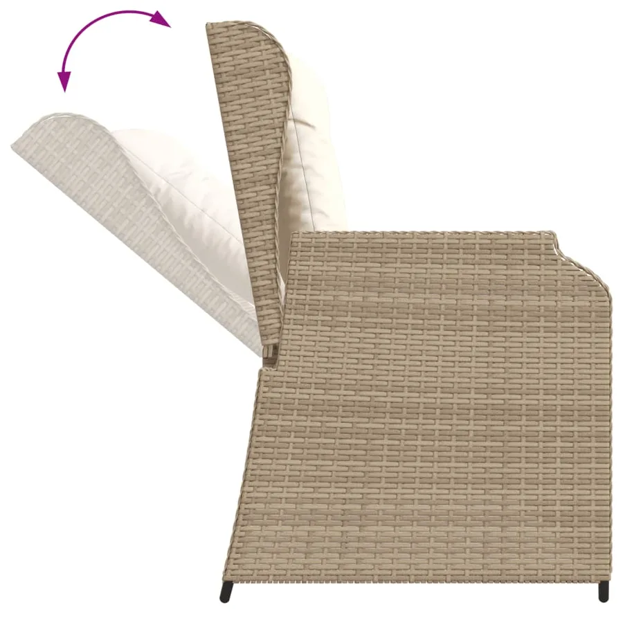 Salon de jardin avec coussins 7 pcs beige résine tressée - 9
