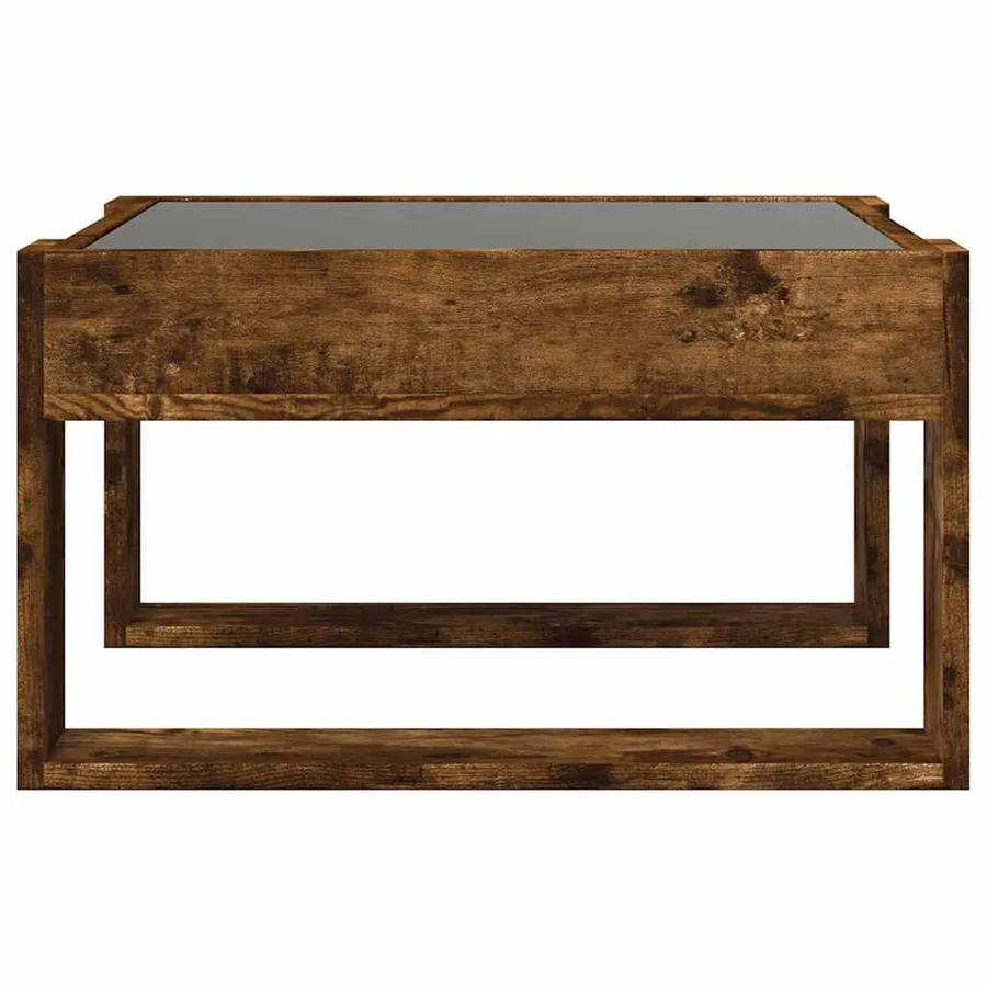 Table basse avec LED infini chêne fumé 50x53x30 cm - 6