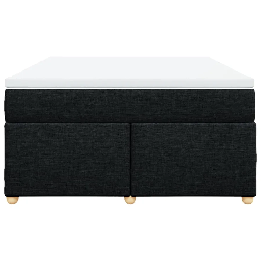 Sommier à lattes de lit avec matelas Noir 140x200 cm Tissu - 4