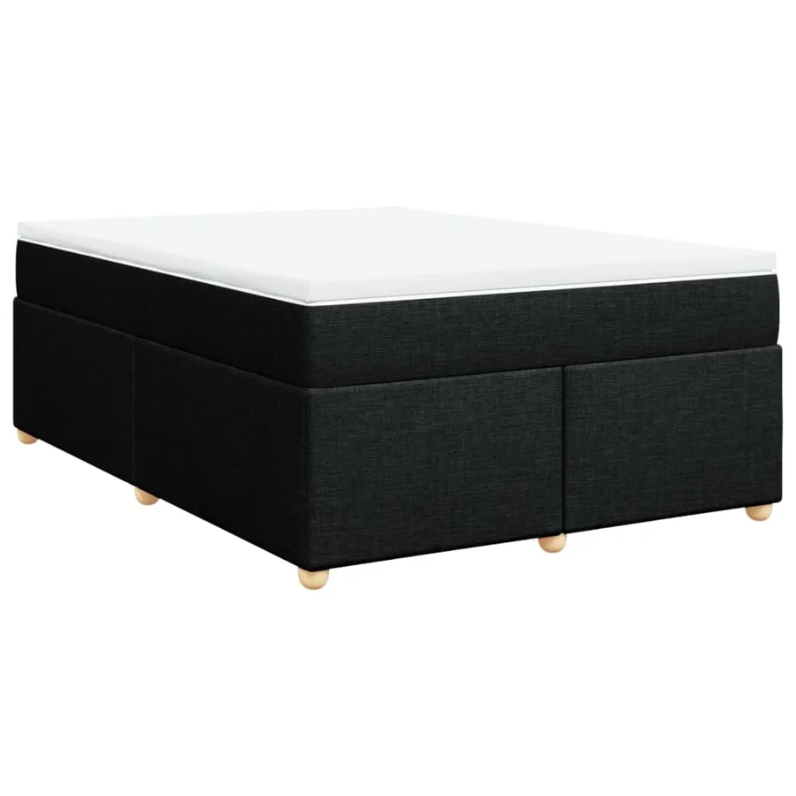 Sommier à lattes de lit avec matelas Noir 160x200 cm Tissu - 2