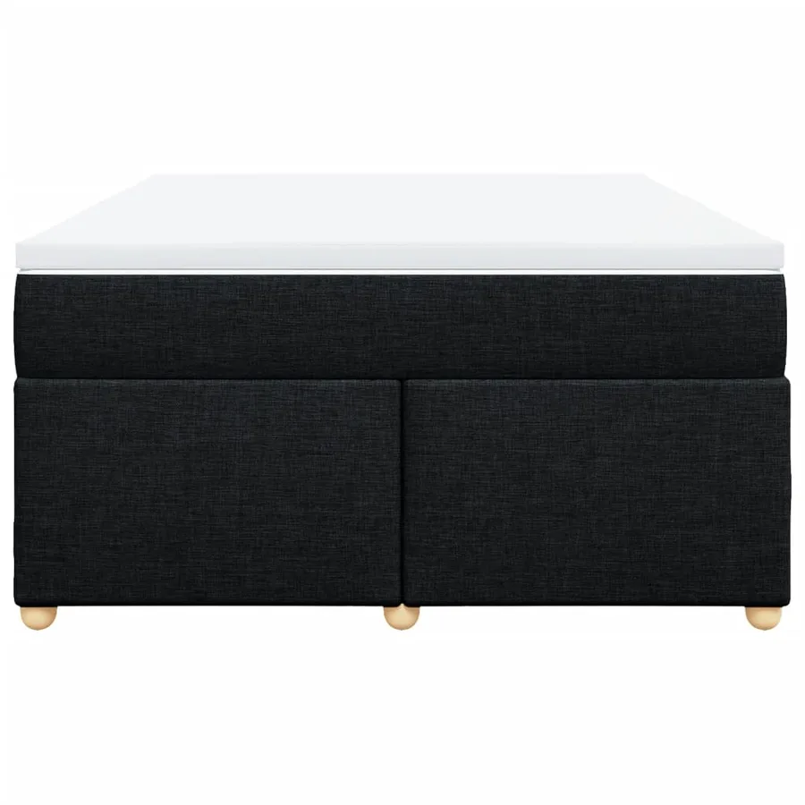 Sommier à lattes de lit avec matelas Noir 160x200 cm Tissu - 4