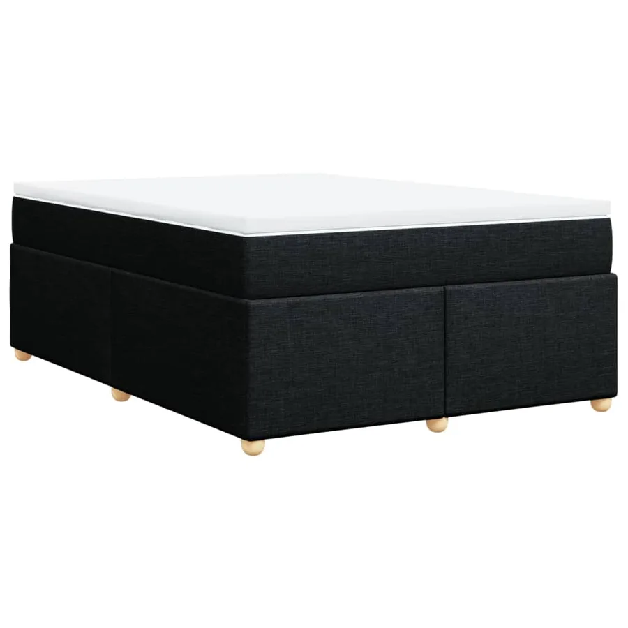 Sommier à lattes de lit avec matelas Noir 160x200 cm Tissu - 9