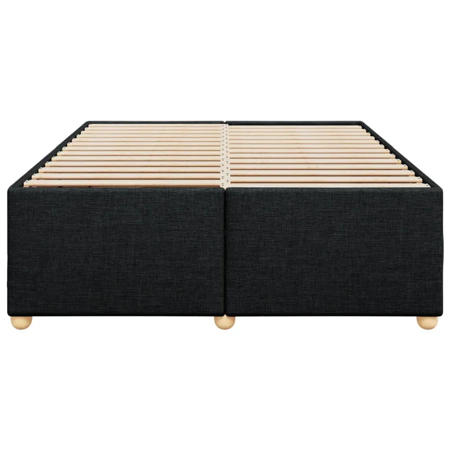 Cadre de lit sans matelas noir 140x200 cm tissu - 4
