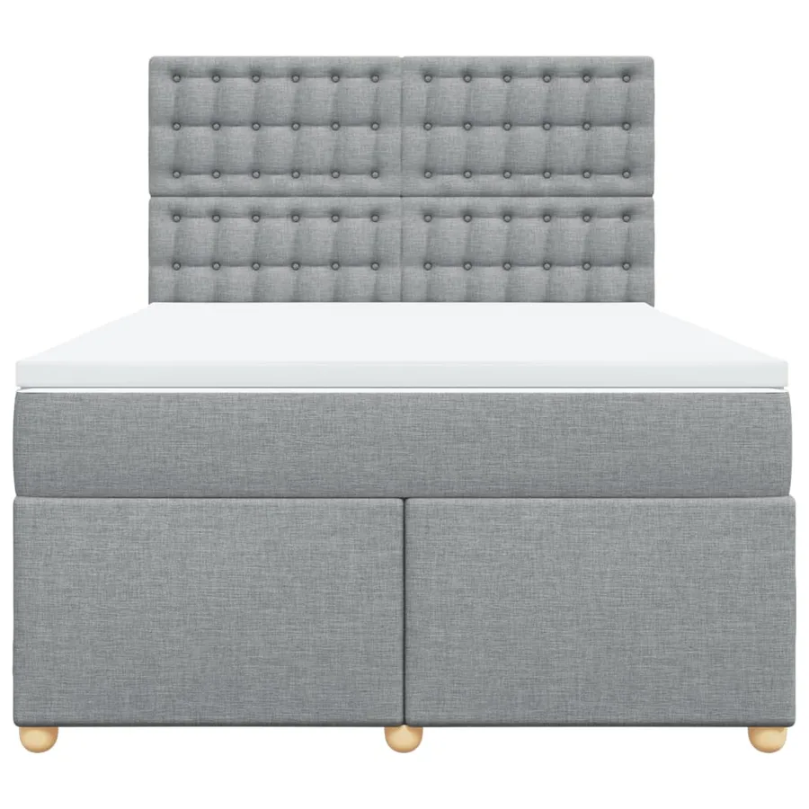 Sommier à lattes de lit avec matelas Gris clair 160x200cm Tissu - 4
