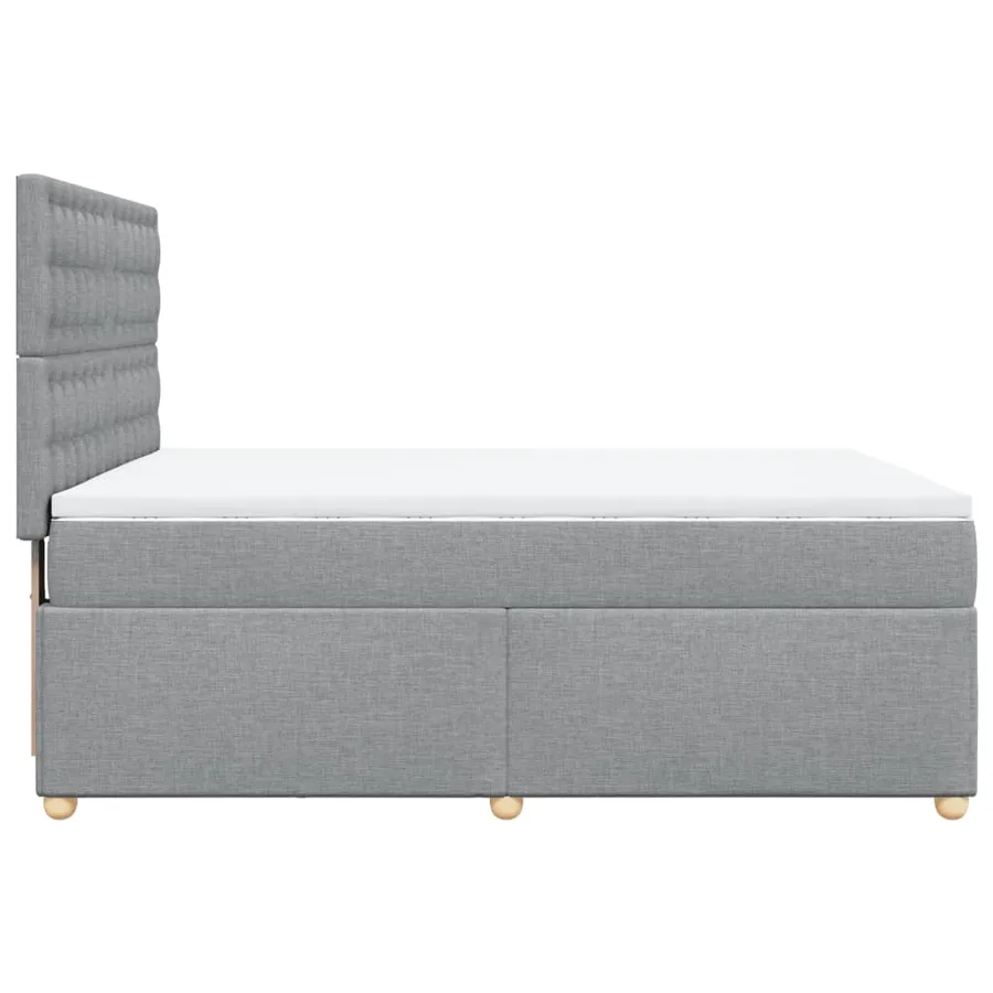 Sommier à lattes de lit avec matelas Gris clair 160x200cm Tissu - 5