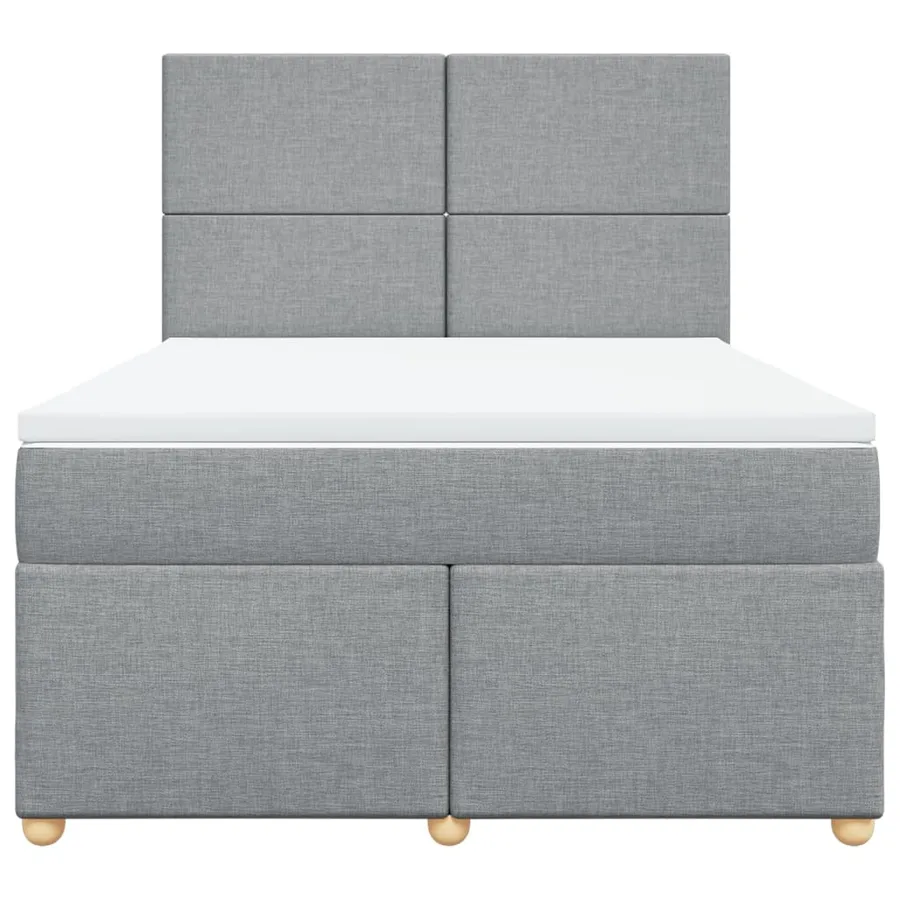 Sommier à lattes de lit avec matelas Gris clair 160x200cm Tissu - 4