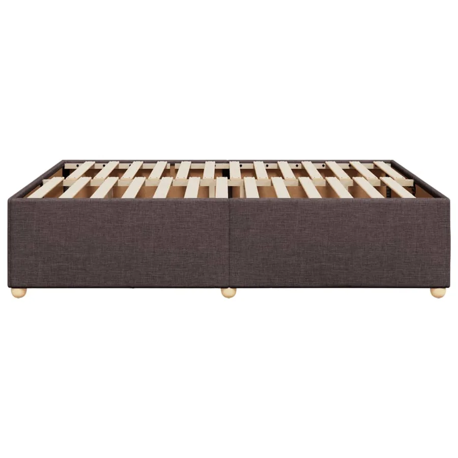Cadre de lit sans matelas marron foncé 160x200 cm tissu - 5