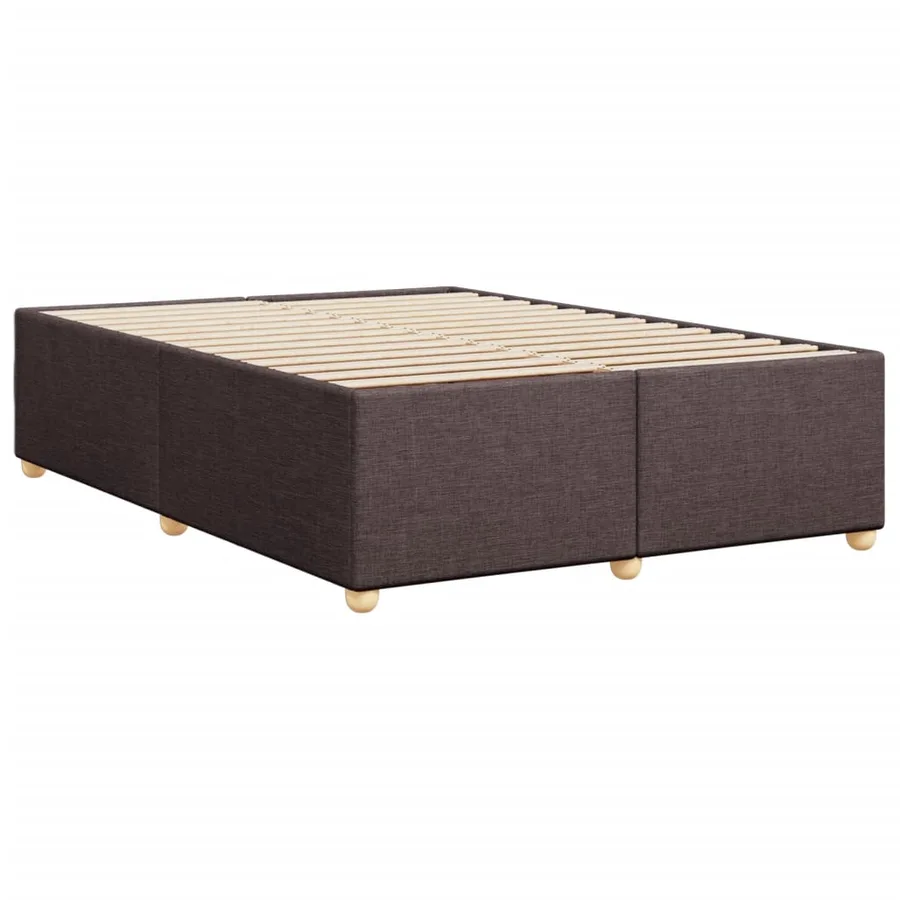 Cadre de lit sans matelas marron foncé 160x200 cm tissu - 6