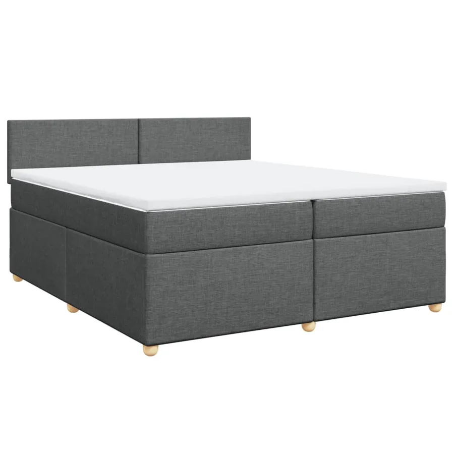Sommier à lattes de lit avec matelas Gris foncé 200x200cm Tissu - 2