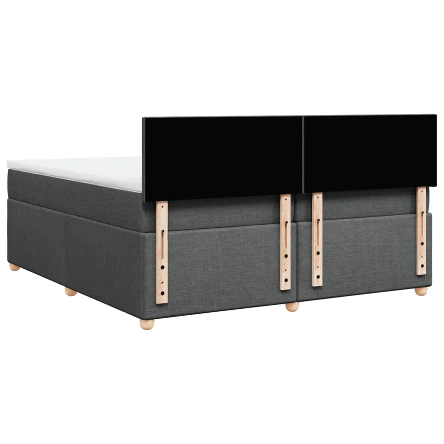 Sommier à lattes de lit avec matelas Gris foncé 200x200cm Tissu - 6