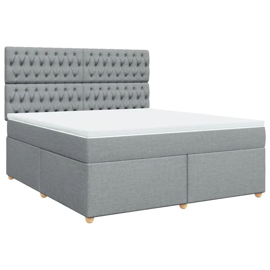 Sommier à lattes de lit avec matelas Gris clair 180x200cm Tissu - 2