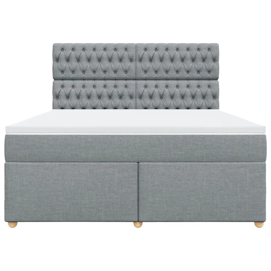 Sommier à lattes de lit avec matelas Gris clair 180x200cm Tissu - 4