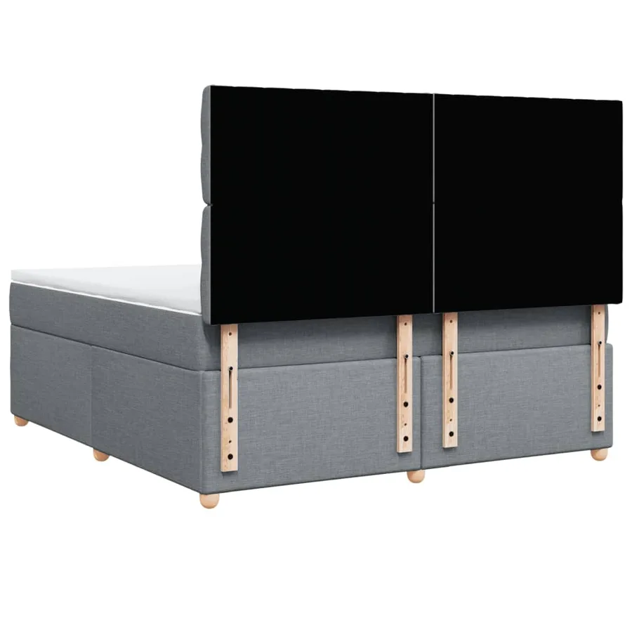 Sommier à lattes de lit avec matelas Gris clair 180x200cm Tissu - 6