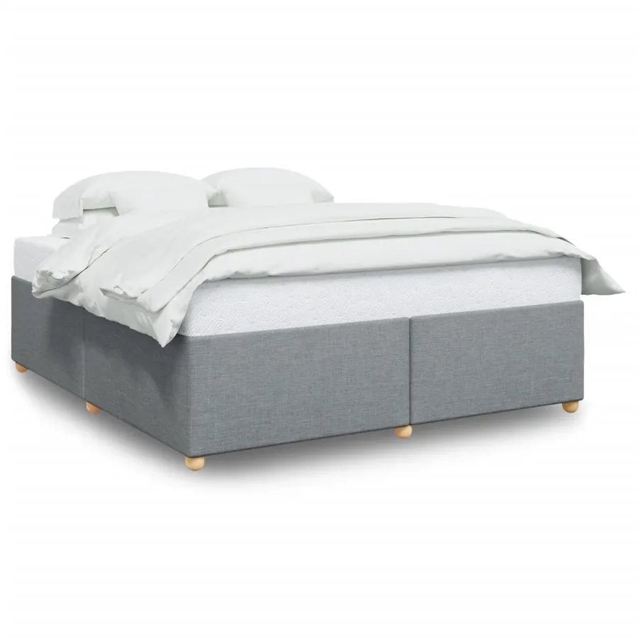 Cadre de lit sans matelas gris clair 180x200 cm tissu - 2