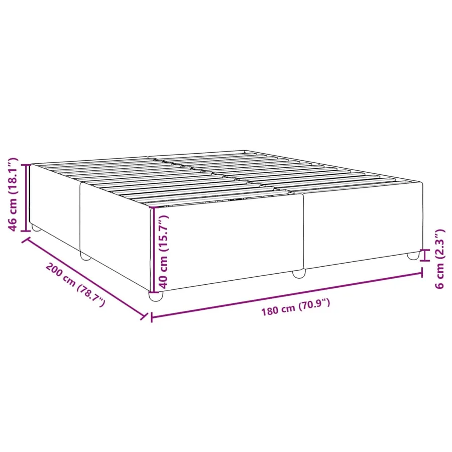 Cadre de lit sans matelas gris clair 180x200 cm tissu - 9