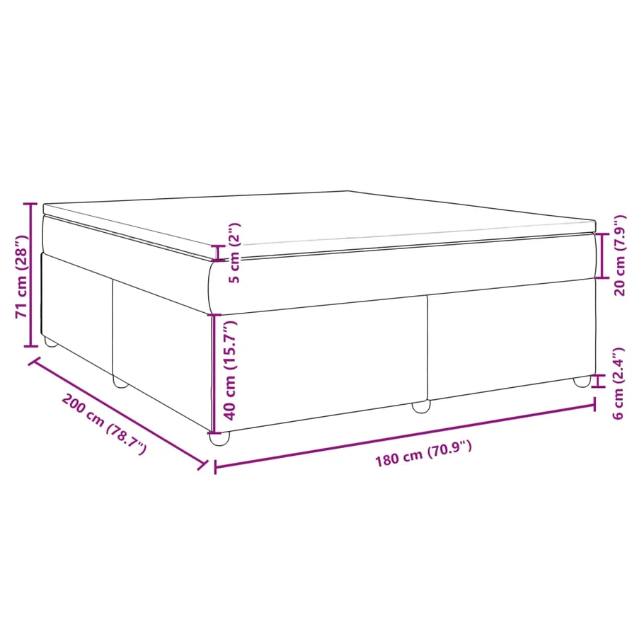 Sommier à lattes de lit avec matelas Gris clair 180x200cm Tissu - 12