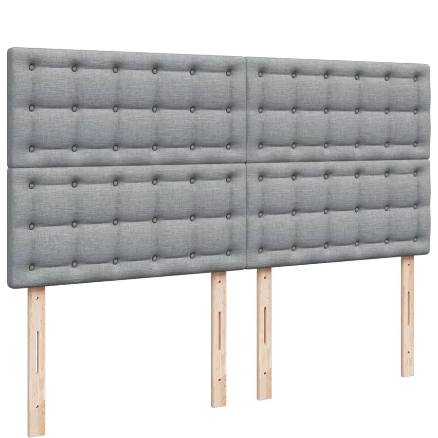 Sommier à lattes de lit avec matelas Gris clair 200x200cm Tissu - 7