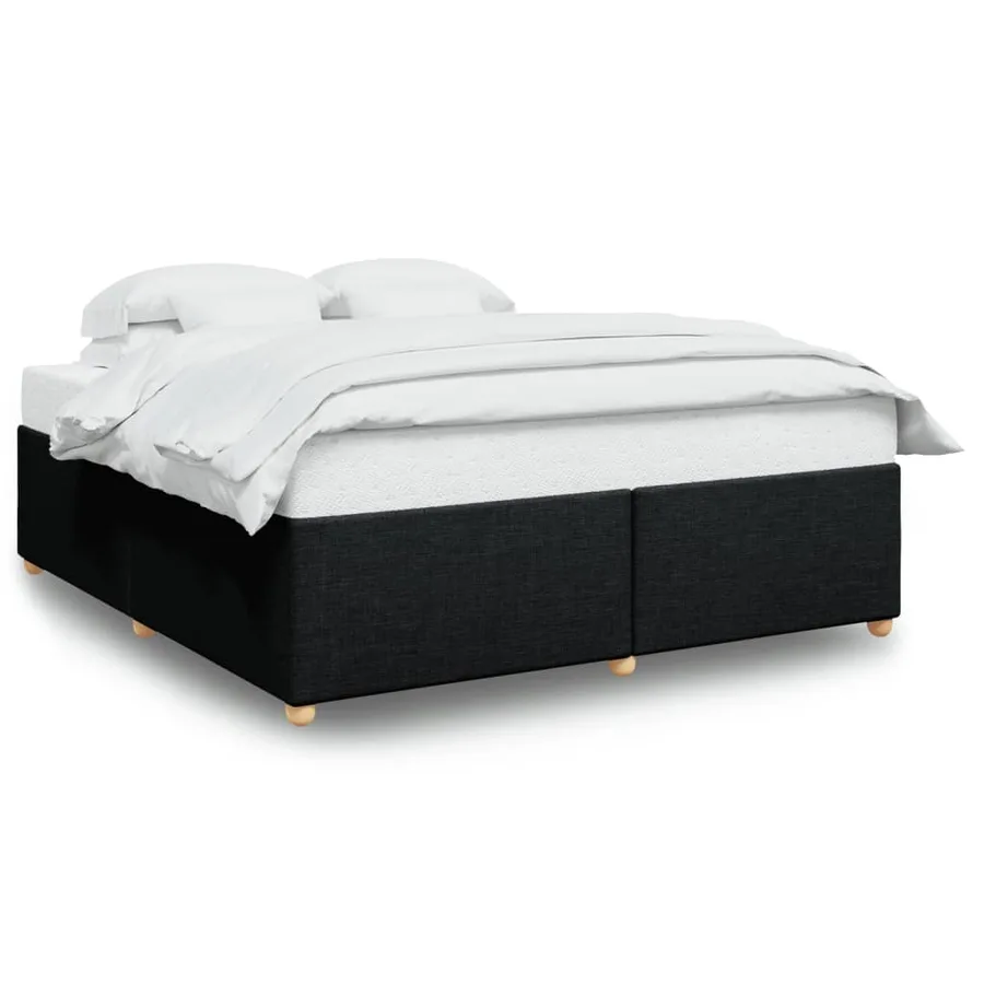 Cadre de lit sans matelas noir 180x200 cm tissu - 2